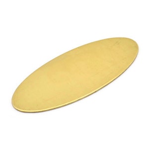 Ottone grezzo ovale grezzo, 5 ottone grezzo ovale grezzo (59x24x0,80 mm) D0161