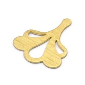 Brass Leaf Blank, 8 Textured Raw Brass Leaf Blanks, Findings (25x21x0.80mm) M03274