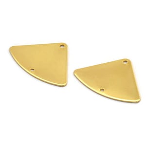 Gold Geometrische Anhänger, 4 Vergoldete Messing Fächer Verbinder mit 2 Löcher, Ohrringe, Zubehör (18x26x0.60 mm) D904