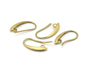Brass Hooks, Ear Wires, 6 Raw Brass Earring Wires, Earring Hooks (18x10mm) Bs 1023--y026