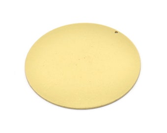 Dije redondo de latón, dije de latón crudo con 1 agujero, colgante, fornitura (57 x 1 mm) M03223