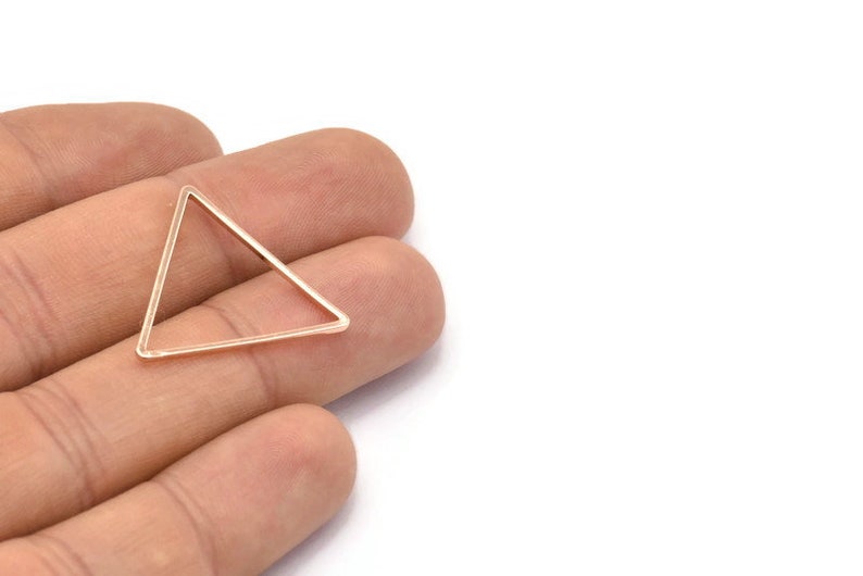 Rose Gold Triangle Ring, 8 Rose Gold Plated Brass Open Triangle Rings ...
