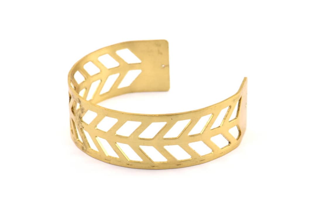 Brass Chevron Cuff - 1 Raw Brass Chevron Cuff Bracelet Blank Bangle ...