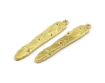 Dije de pez de latón, dijes de latón crudo con símbolo egipcio con 1 aro, colgantes y accesorios (40 x 7 mm) N1097