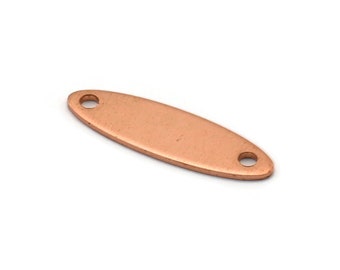 Copper Marquise Blank, 20 Raw Copper Marquise Blanks With 2 Holes (24x7x0.80mm) D0491