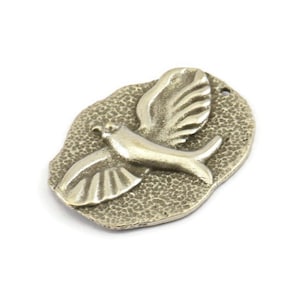 Silver Bird Charm, Antique Silver Plated Brass Bird Charms With 1 Hole, Pendants (30x22mm) N1096