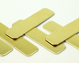 Huge Brass Rectangle, 200 Raw Huge Brass Rectangle Stamping Blanks (40x10x0.80mm)   D0255