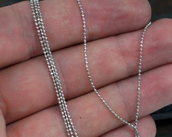 95 Meters  1mm Silver Tone Brass Faceted Ball Chain Z030