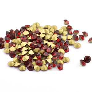 Diamante Swarovski Siam, 12 diamantes Swarovski Siam para almohadilla de 5,1 mm SS24 Y159