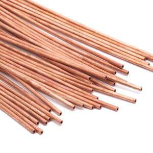 Copper Tube Beads, 10 Raw Copper Tubes (2x125mm) D0285