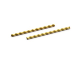 Brass Plain Tubes - 50 Raw Brass Tube Beads (2x40mm) Bs 1435