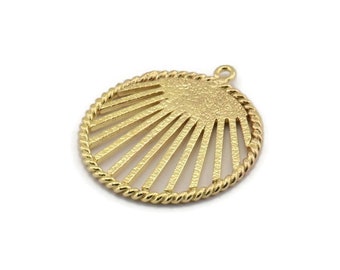 Brass Charm, Raw Brass, Brass Pendant, Charm Pendant, Brass Charms With 1 Loop, Findings (30x27mm) N1526