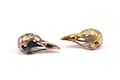 Tiny Bird Skull,  1 Solid Bronze and Oxidized Bronze Bird Skull Pendant (25x12x11mm) N0343