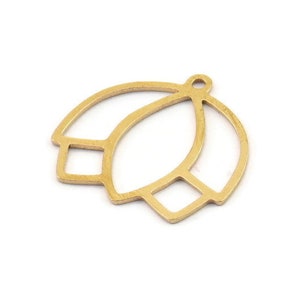 Brass Flower Charm, Raw Brass Flower Charms, Brass Earring Charms, Brass Charms for Jewelry Making (20x18x0.60mm) SMP1357