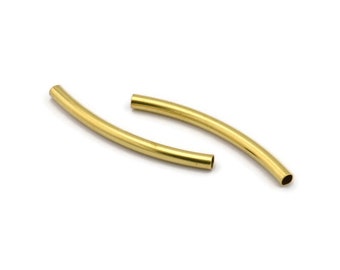 24 Raw Brass Curved Tubes (3x40 Mm) Bs 1414