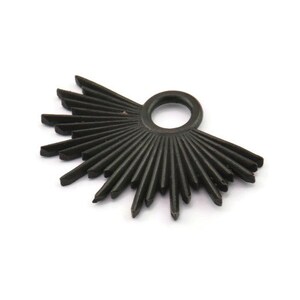 Black Sun Charm, 2 Oxidized Black Brass Sunshine Charms, Pendants, Earrings, Findings  (31x21mm) N0784 H0837