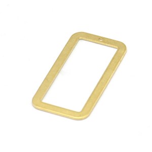 Gold Rectangle, 4 Gold Plated Brass Rectangle Charms With 1 Hole, Earrings, Pendants (31x16x0.80mm) D0609