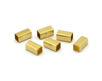 Square Tube Bead, 100 Raw Brass Square Tubes  (4x8mm) Bs 1585