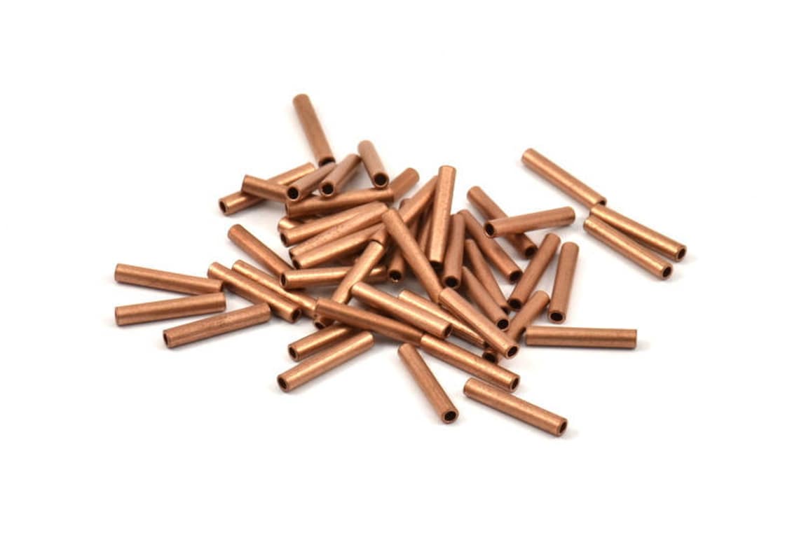 Copper Tube Beads 50 Raw Copper Tube Beads 25x15mm D277 Etsy