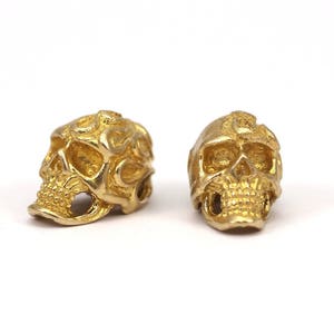 Brass Skull Head, Raw Brass Skull Head Bracelet Parts (19x11x12.5mm) N0426