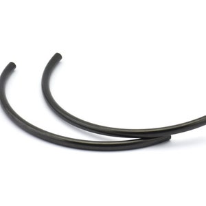 Choker Curved Tubes - 6 Oxidized Brass Black Curved Tubes (5x115mm) Bs 1639 S859