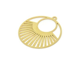 Brass Round Charm, Raw Brass Circle Charms With 1 Loop, Charm Pendants (29x27x0.60mm) SMP1693