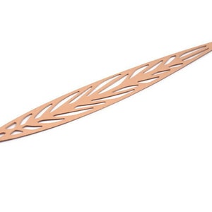 Rose Gold Earring Charm, 4 Rose Gold Plated Brass Leaf Motif Earring Charms With 1 Loop, Pendants, Findings (85x10mm) E476 Q0726
