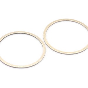 40mm Circle Connector, 5 Antique Silver Plated Brass Circle Connectors (40x2x1mm) Bs 1326 H0087
