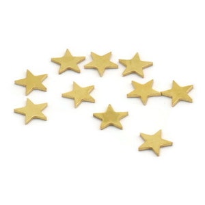 Stella in ottone grezzo, 100 piccole stelle in ottone grezzo, ottone stampato (8x7x0,80 mm) A3897