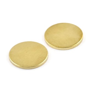 Brass Round Blank, 6 Raw Brass Cabochon Tags, Stamping Tags (18x1.5mm) Y194