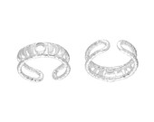 Silver Ring Settings, 925 Silver Moon Phases Ring With 1 Stone Setting - Pad Size 4mm V134