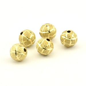 Brass Ball Bead, 24 Raw Brass Spacer Beads, Findings (8mm) D966