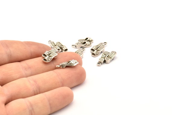 Charm Bracelet Pantoufles En Argent Sterling Vintage - 5,3 G, 1,8 Cm - Occasion