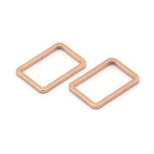Open Rectangle Connector, 24 Rose Gold Plated Brass Rectangle Connectors, Charm (9x13x0.8mm) D0327 Q0628