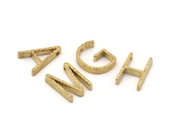 Brass Letter Charm,  Raw Brass, Brass Letter, Letter Beads, İnitial Charms, Alphabet Charms, İnitial Letters, Bracelet Charm