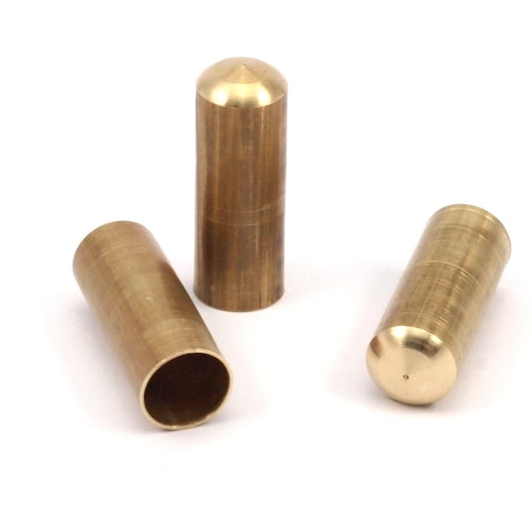 7 Raw Brass Industrial One Hole End Tubes, Findings (11x30 Mm)  BRC173--R020