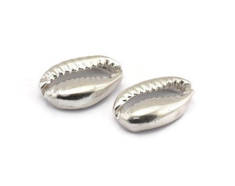 Hallazgo de concha de plata, hallazgos de concha de cauri de plata 1 925, colgantes, dijes, aretes, cuentas (10-16 mm) E200