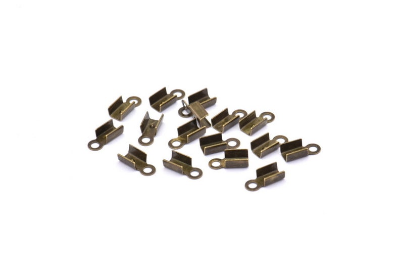 Cord End Clasp 100 Antique Brass Cord End Clasps With 1 Loop Etsy
