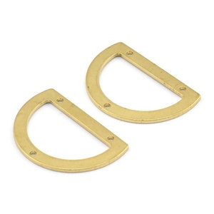 Half Moon Blank, 12 Raw Brass Semi Circle Blank Charms With 3 Holes, Pendants, Earrings, Findings (21.5x14.5x0.8mm) E012