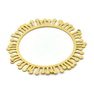 Brass Round Charm, 2 Raw Brass Circle Shaped Charms With 2 Loops, Charm Pendants, Earring Findings, Connectors (60x0.60mm) A3241