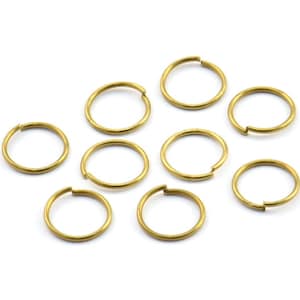 10mm Jump Ring - 100 Raw Brass Jump Rings (10x0.90mm) A0324
