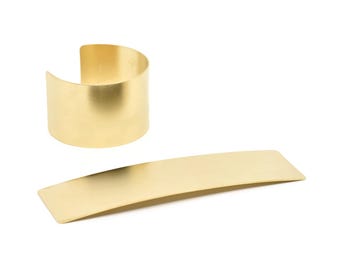 Brazalete de latón en bruto - Brazaletes de latón en bruto con estampado plano (40 x 145 x 0,80 mm) BRC243