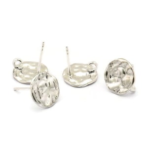 Silver Round Earring, 2 925 Silver Round Earring Studs, With 1 Loop (11mm) N1213 H0269