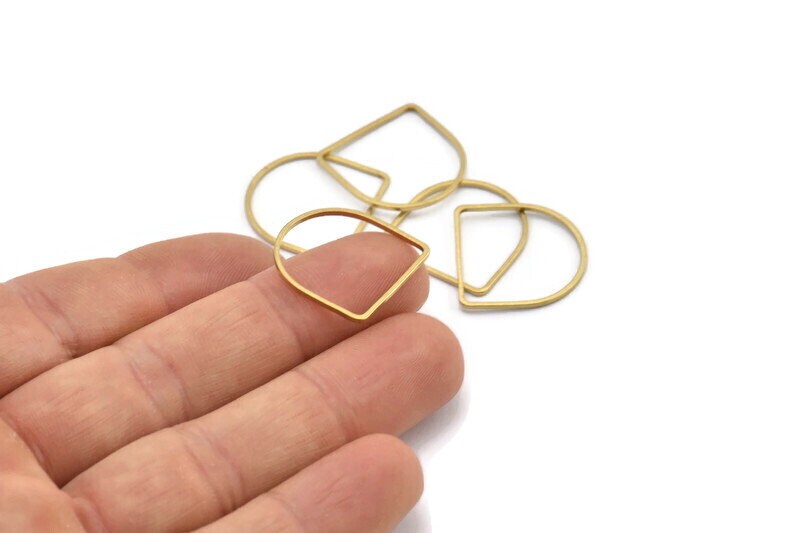 D Shape Rings 24 Raw Brass D Shape Connectors Rings | Etsy