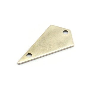 Antique Silver Triangle, 10 Antique Silver Plated Triangle Charms with 2 holes (22x12x0.60mm) U037