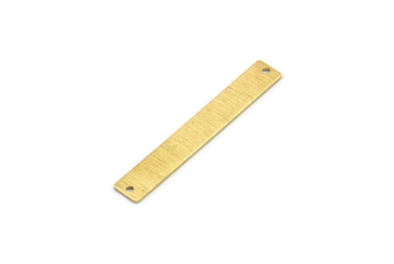 40x6x0.80mm M01482 Brass Rectangle Bar 12 Textured Raw Brass Stamping Blanks With 2 Holes Necklace Bar
