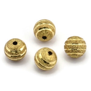 Brass Ball Bead, 24 Raw Brass Spacer Beads, Findings (10mm) D1266