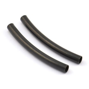 Black Noodle Bead, 24 Oxidized Brass Black Noodle Tube Beads (3x32mm) Bs 1416 S698