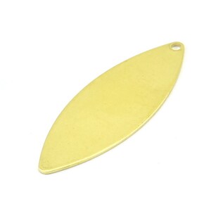 Brass Marquise Charm, 12 Raw Brass Marquise Shape Stamping Blank Charms With 1 Hole Earrings, Findings (45x16x0.80mm) B0281
