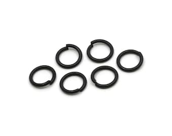 9 mm Biegering - 50 oxidierte schwarze Messing Runde Biegeringe (9x1.2 mm) A0370